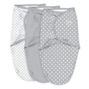 Gray and White Baby Swaddle Set